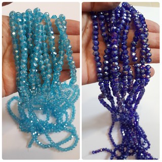 Hạt pha lê thủy tinh tròn 6mm màu XANH