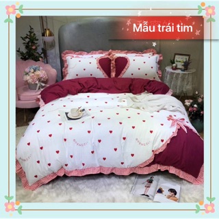 Set chăn ga cotton bèo nơ sành điệu, dc chọn mẫu