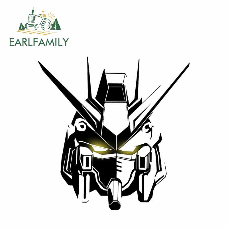 Earlfamily 13x8.1cm gundam car sticker mũ bảo hiểm xe máy jdm polyethylene phụ kiện oem phim hoạt hình chống nắng chống thấm nước
