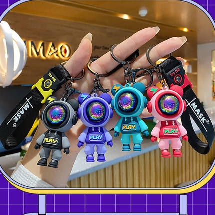Móc khóa hình chó bulldog dễ thương, móc chìa khoá keychain cún dog nhiều màu