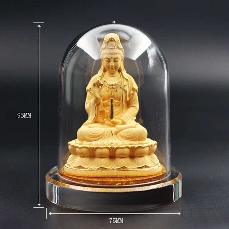 Tượng Phật Quán Thế Âm Bồ Tát , Tượng Phật Nhung Vàng Kim Sa Để Taplo Xe Hơi , Tượng Phật Quan Âm