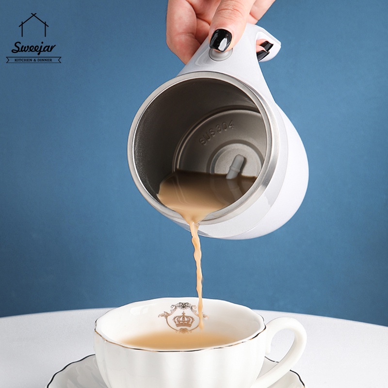 Sweejar Cốc Khuấy Cà Phê Tự Động Thông Minh Bằng Thép Không Gỉ 304