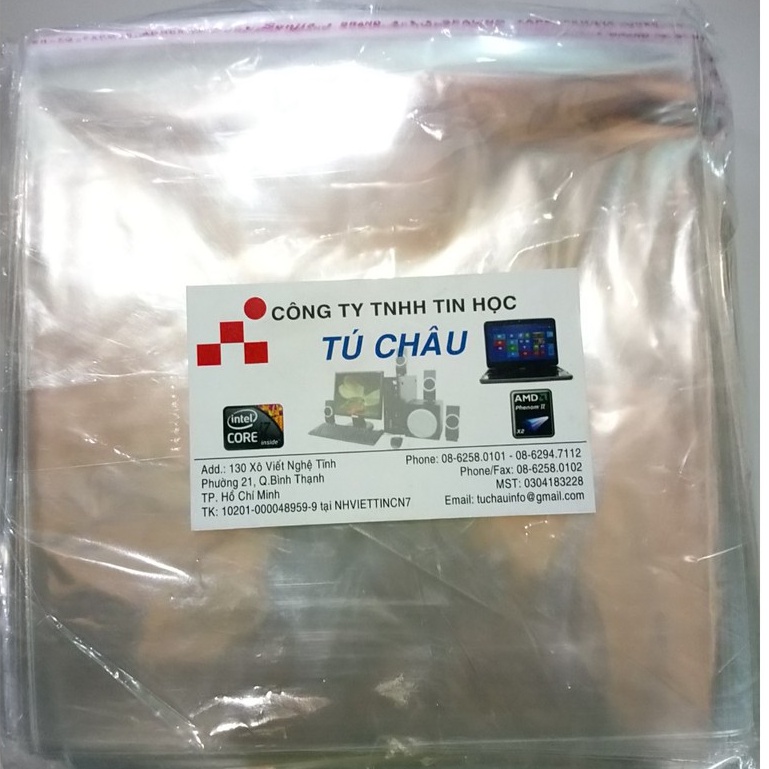 Túi nilon có keo OPP trong suốt : 15.5Cm X 13Cm )