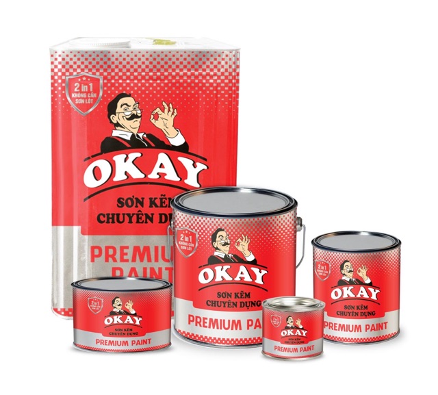 Sơn kẽm chuyên dụng Okay 2 Trong 1 ( Ko cần Sơn Lót ) Đa dạng màu sắc