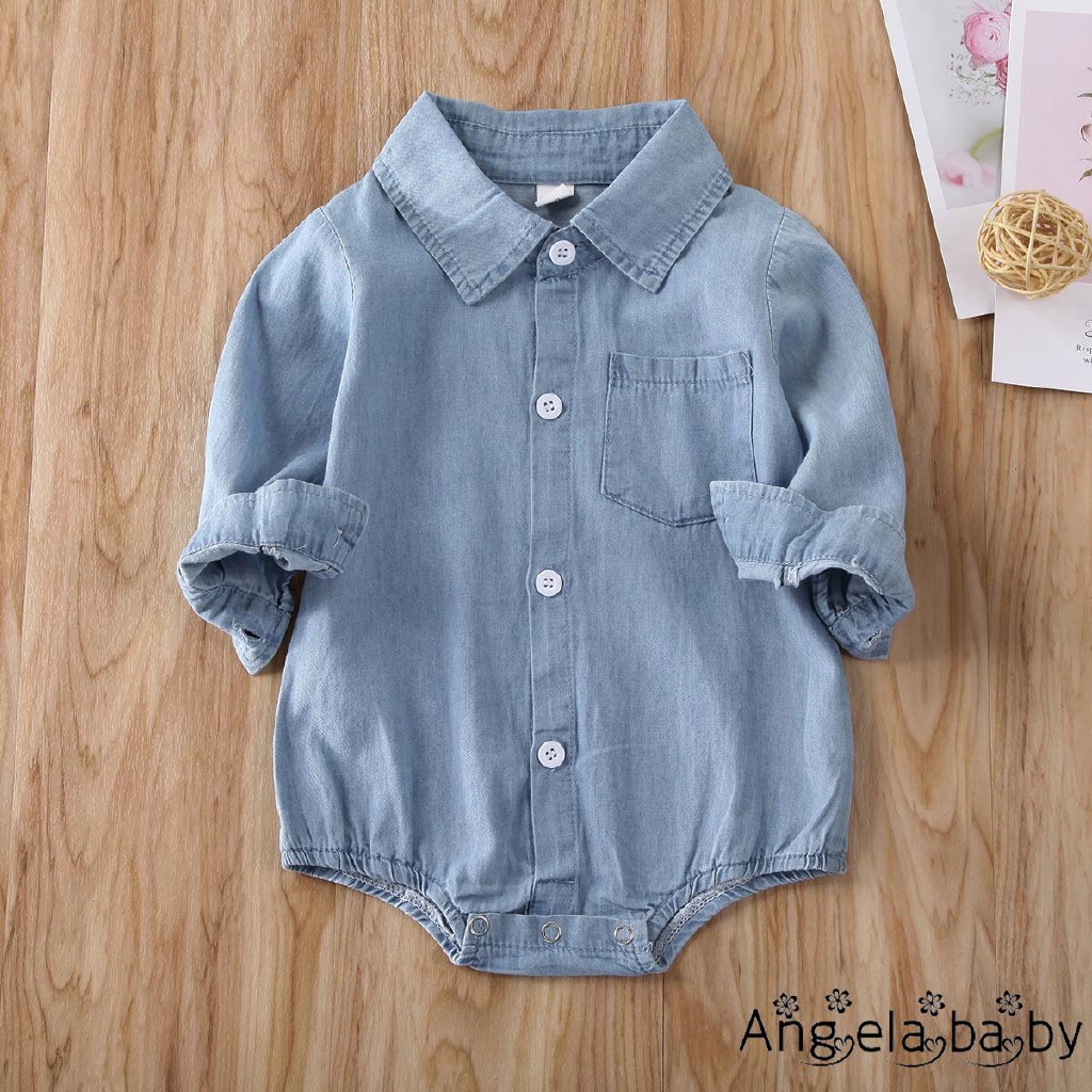 Áo liền quần denim thời trang cho bé