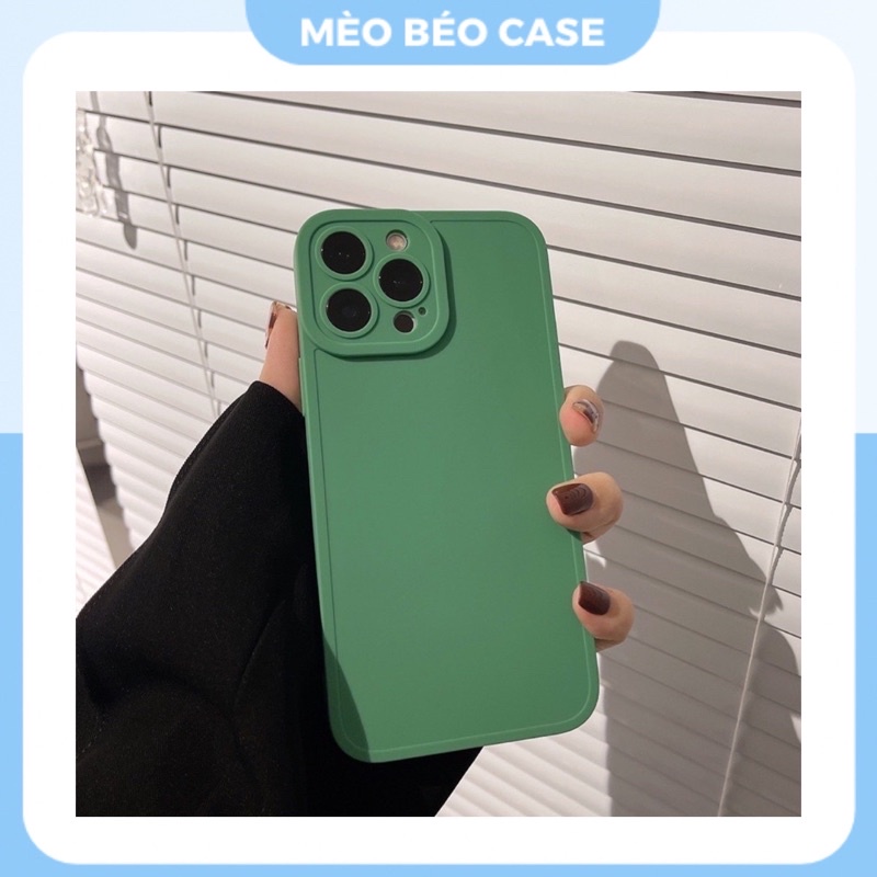 (SIÊU RẺ) Ốp lưng iphone trơn màu xanh lá cây bảo vệ cam 7plus/8/8plus/x/xr/xs/11/12/13/pro/max/plus/promax