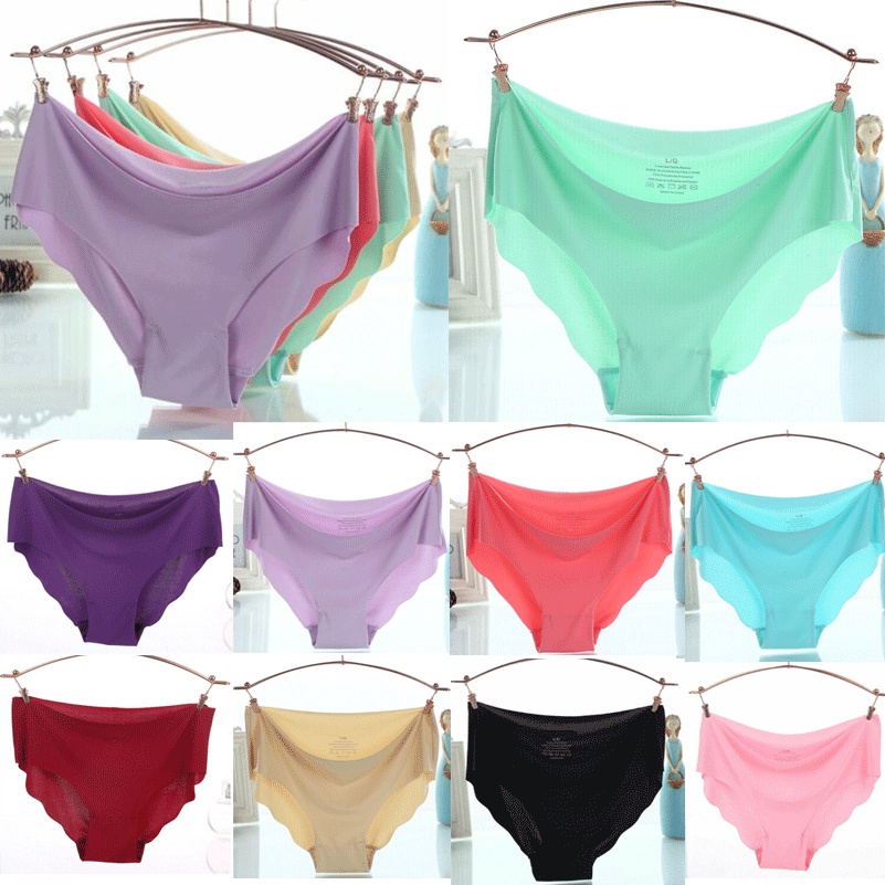 Quần Lót CY03 Chất Lụa Mềm Mại Lưng Thấp Màu Trơn Không Đường May Phong Cách Hipster Quyến Rũ Cho Nữ