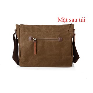 Túi máy ảnh vải canvas phối da Muchuan