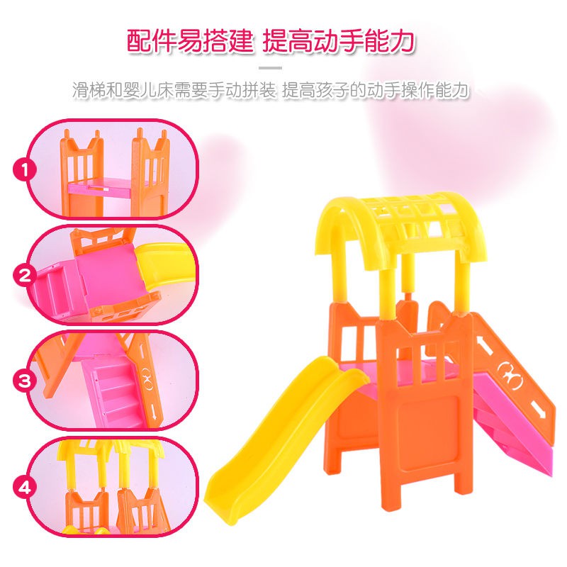 Bộ Đồ Chơi Ngôi Nhà Búp Bê Barbie Diy Xinh Xắn Cho Bé