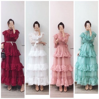 Đầm maxi tầng dài tiểu thư 4 màu sang chảnh