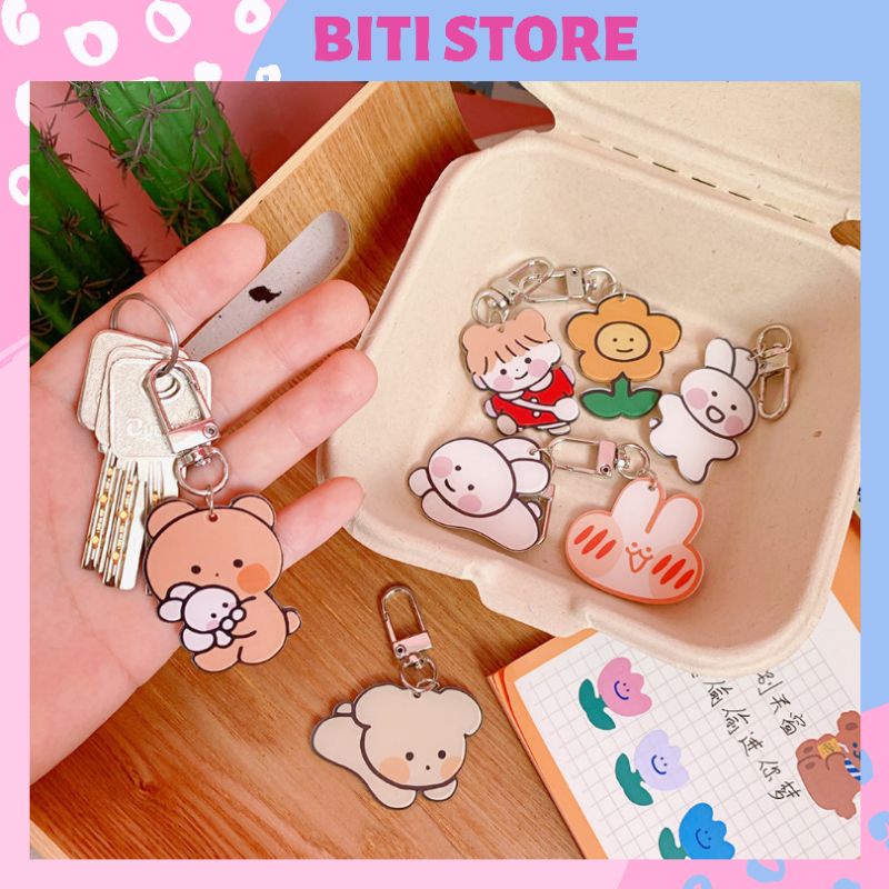 Móc Khóa Acrylic, Keychain Cài Airpod Hoạt Hình Nhiều Màu Sắc Dễ Thương BiTi Store MK483