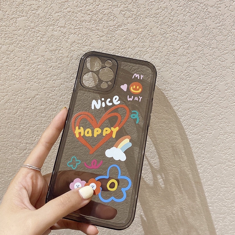 (SIÊU RẺ) Ốp lưng iphone xám nice happy cute 7plus/8/8plus/x/xr/xs/11/12/13/pro/max/plus/promax