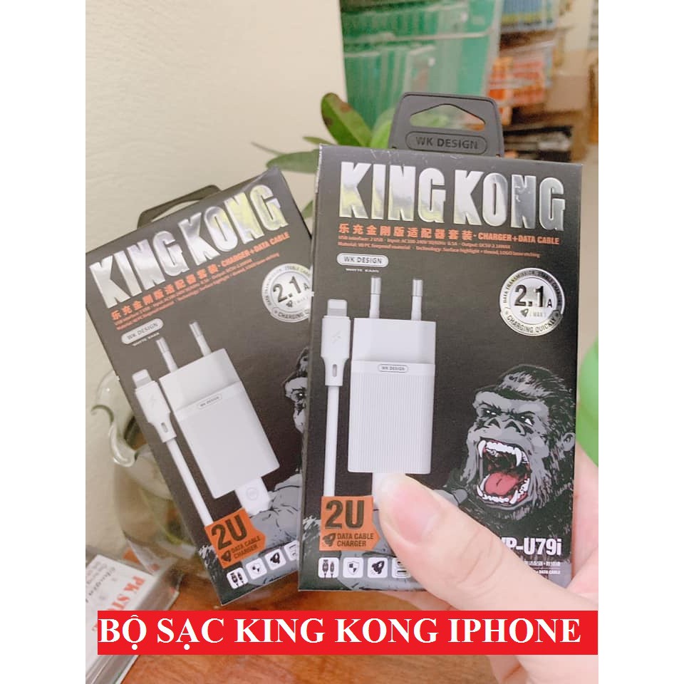 Bộ sạc điện thoại WK -U79 King Kong - Hàng Chính Hãng- micro- lightning