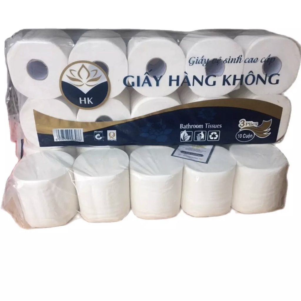 [CHẤT LƯỢNG] GIẤY VỆ SINH HÀNG KHÔNG - GIẤY CUỘN HÀNG KHÔNG 3 LỚP-1 CÂY 10 CUỘN