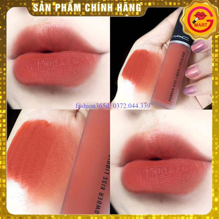 Son Kem Mac Powder Kiss Liquid Lipcolour Màu 998 Sorry Not Sorry - Tone Cam Cháy