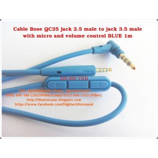 Cáp nối đầu 2.5 đực ra 3.5 đực có micro và điều chỉnh âm lượng