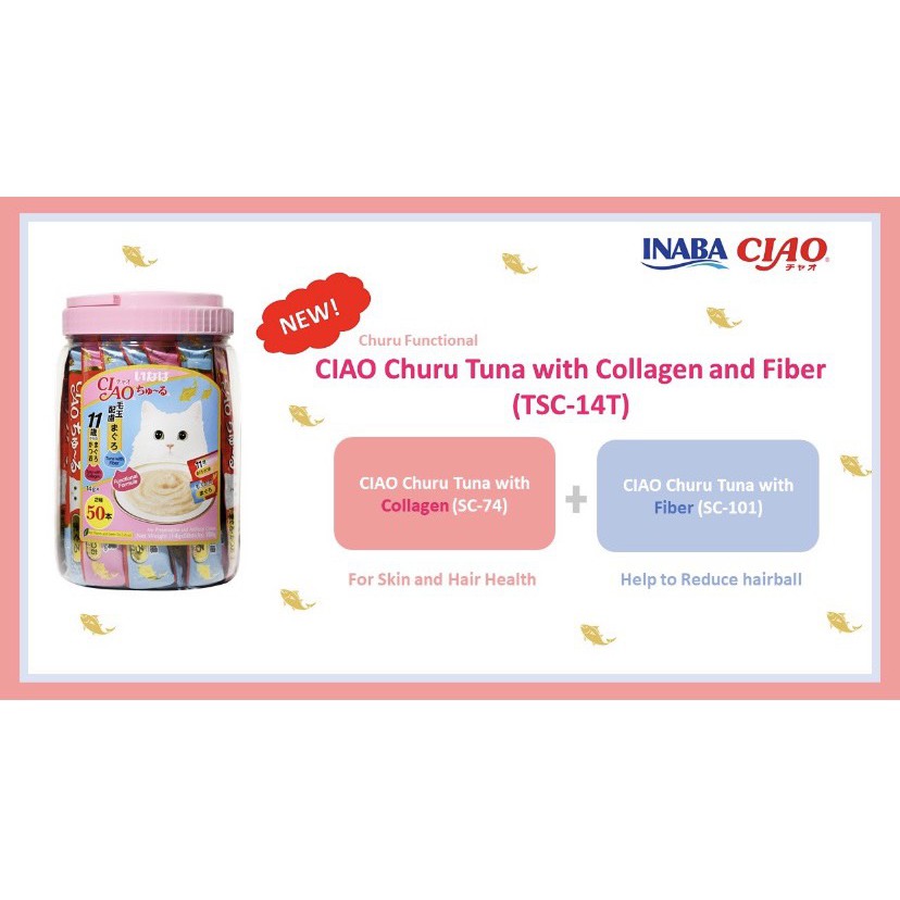 Sốt/ Snack thưởng Ciao Churu cho mèo Hộp 50 thanh - mix 4 vị ( hàng Thái -  có bán 20 &amp; 40 thanh)