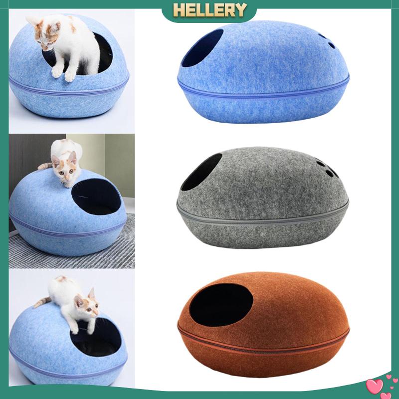 Lều Ngủ Bằng Nỉ Tự Nhiên Có Khóa Kéo Cho Mèo