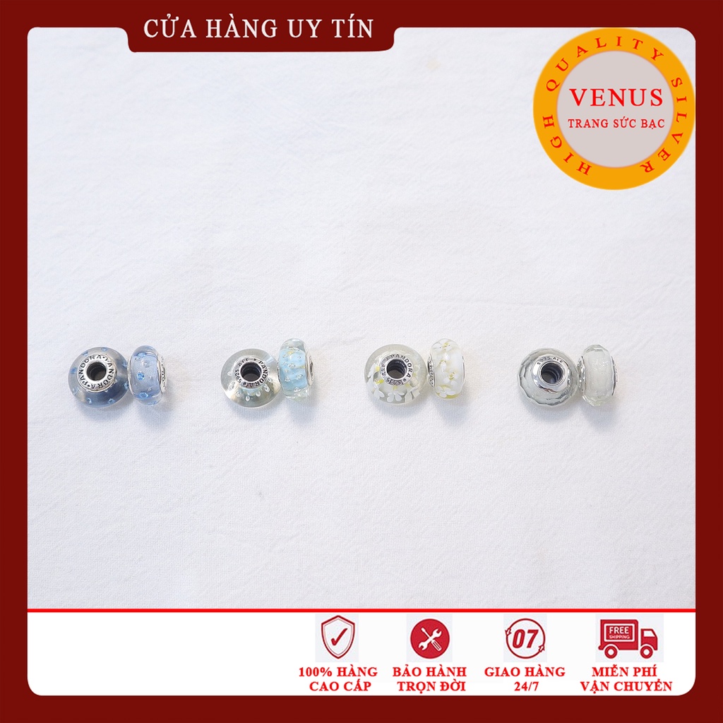 [Charm bạc 925 cao cấp] Charm glass xanh bọt biển- Mã sản phẩm VENUSG11