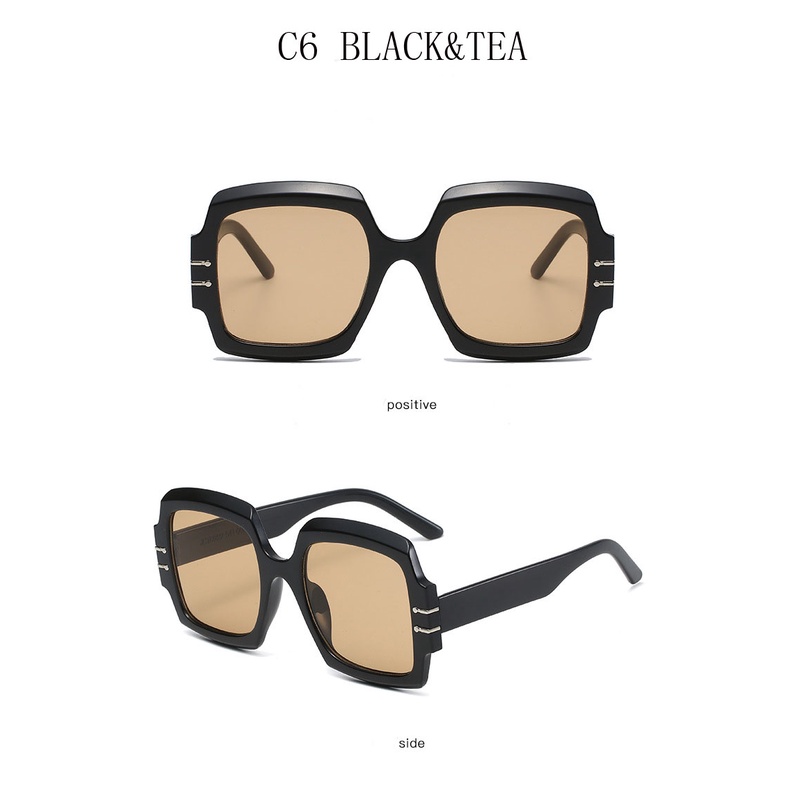 Kính mát SAMJUNE gọng vuông bằng kim loại cỡ lớn phong cách Hàn Quốc thời trang ngoài trời cổ điển