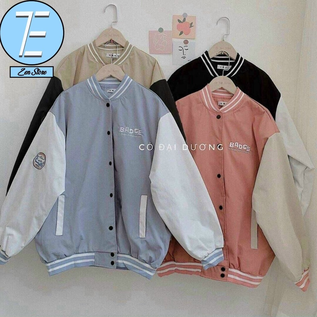 Áo khoác bóng chày nam nữ zenstore K039 chất vãi dù dày dặn 4 màu