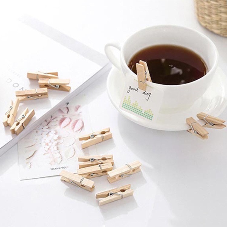 Set 10 kẹp gỗ mini treo ảnh trang trí sáng tạo phong cách Vintage