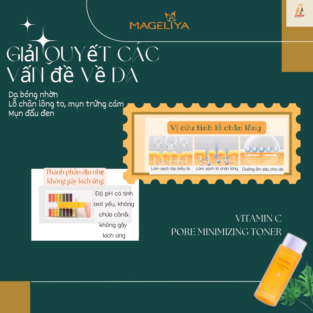 Nước hoa hồng Mageliya Vitamin C Pore Minimizing Toner se khít lỗ chân lông, dưỡng ẩm, ngừa mụn Thái Lan 200ml
