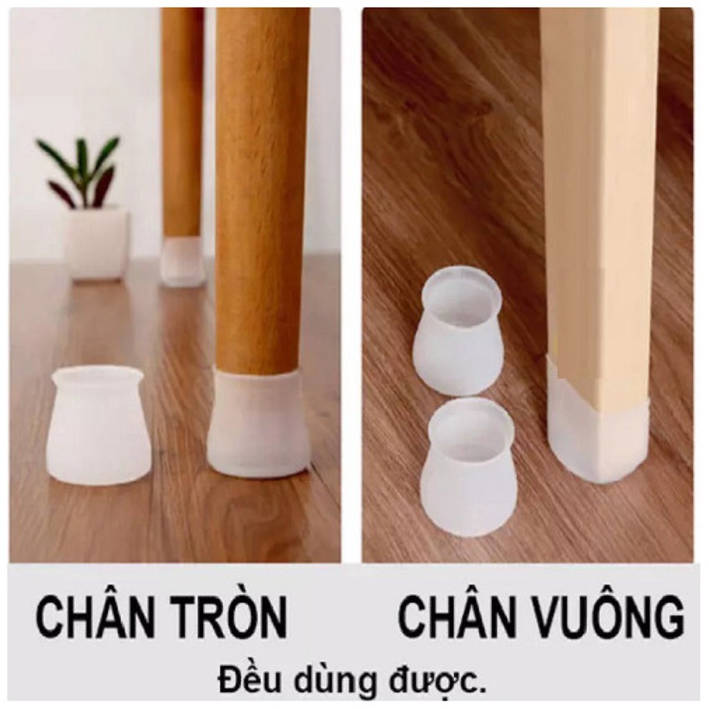 COMBO 4 VỎ BỌC CHÂN BÀN GHẾ BẰNG SILICON DÀY CHỐNG XƯỚC SÀN, BỊT CHÂN BÀN GHẾ E532