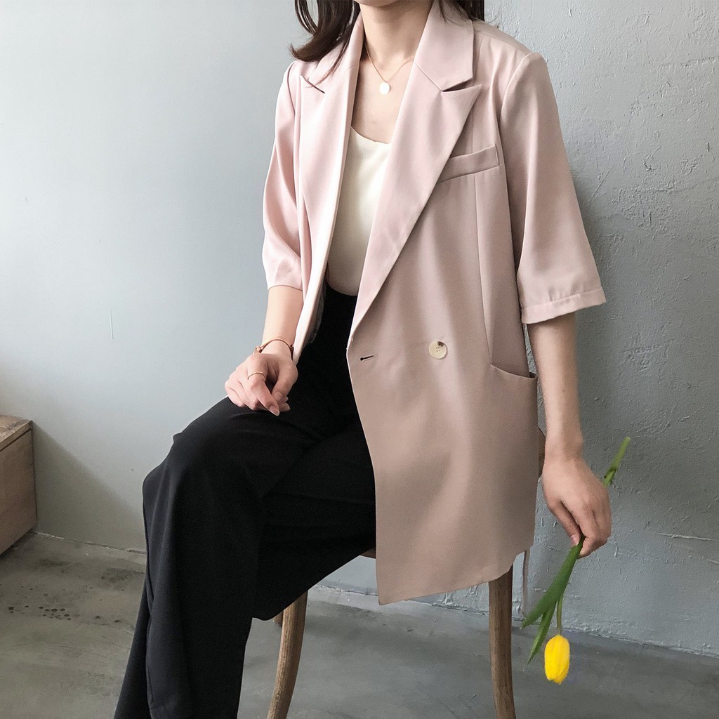 ÁO BLAZER NỮ NGẮN TAY PHỐI DÂY BUỘC EO | BigBuy360 - bigbuy360.vn
