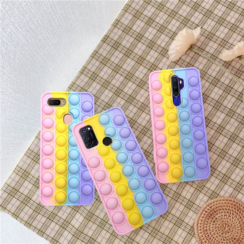 Ốp Điện Thoại TPU Mềm Hình Bong Bóng Cho Oppo A52 A72 A92 A31 A9 A5 2020 F1 A54 A53 F5 A12 A7 Reno 5 3 4F A93 A15