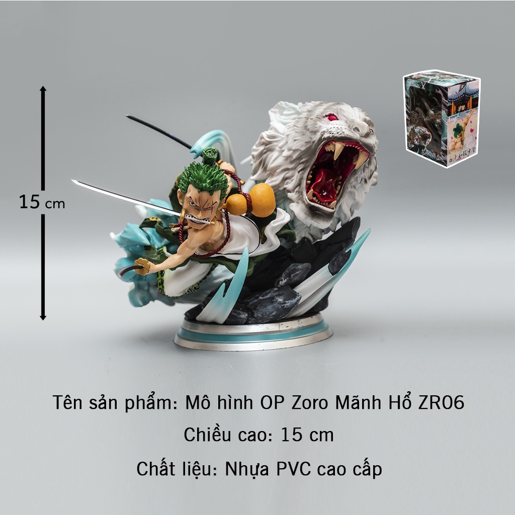Mô hình One Piece Zoro Mãnh Hổ cao ZR06 - Mô hình Zoro Tam Kiếm One Piece Haki Shop
