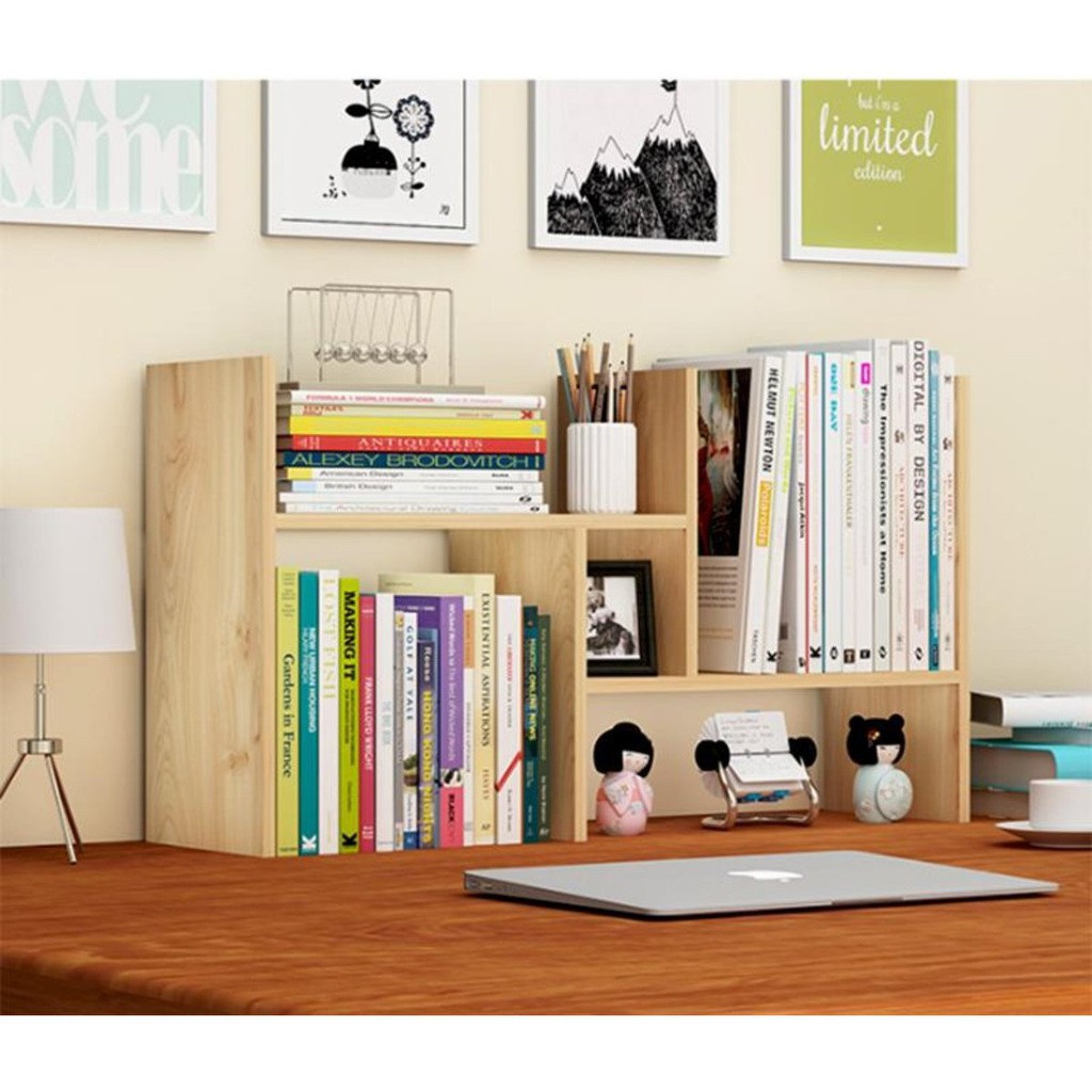 Giá sách mini bằng gỗ cao cấp dễ lắp đặt và di chuyển cho học sinh sinh viên văn phòng | BigBuy360 - bigbuy360.vn