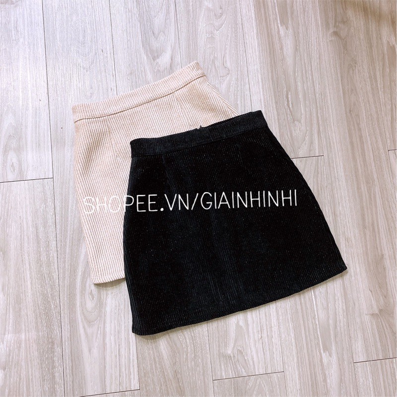 Xả hàng - Chân váy dáng A chất nhung tăm ánh nhũ dày dặn CV728 - NhiNhi Shop