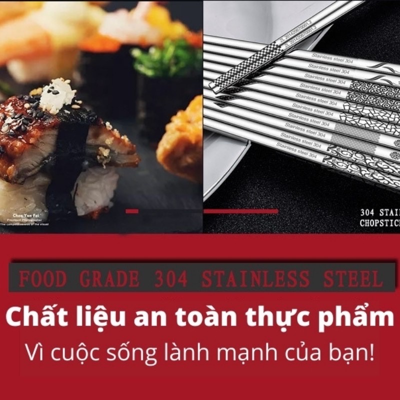 12 Mẫu Đũa Inox 304 Kháng Khuẩn Không Trơn Trượt Hoa Văn Tinh Tế  BUGU SK-P02