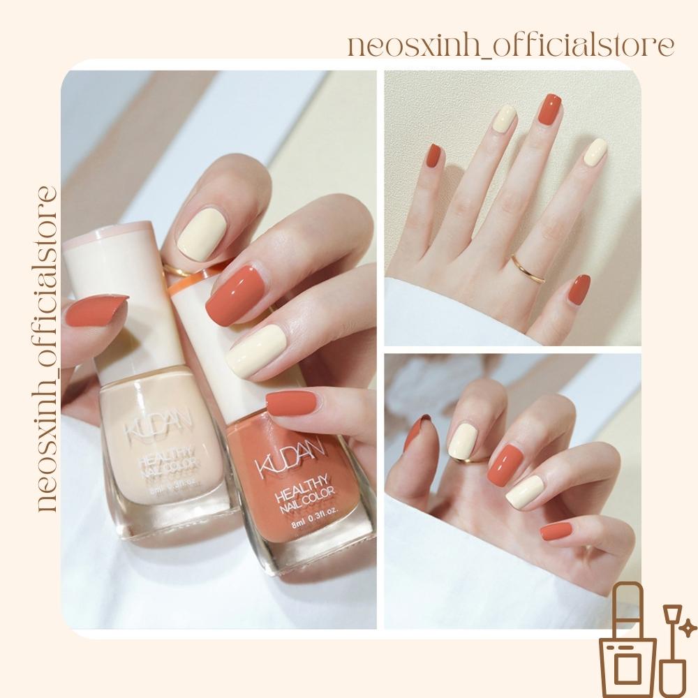 Sơn Móng Tay Kudan - Màu Nude Đen Trắng Trong Suốt Kim Tuyến Pastel Tím - Neosxinh Nails