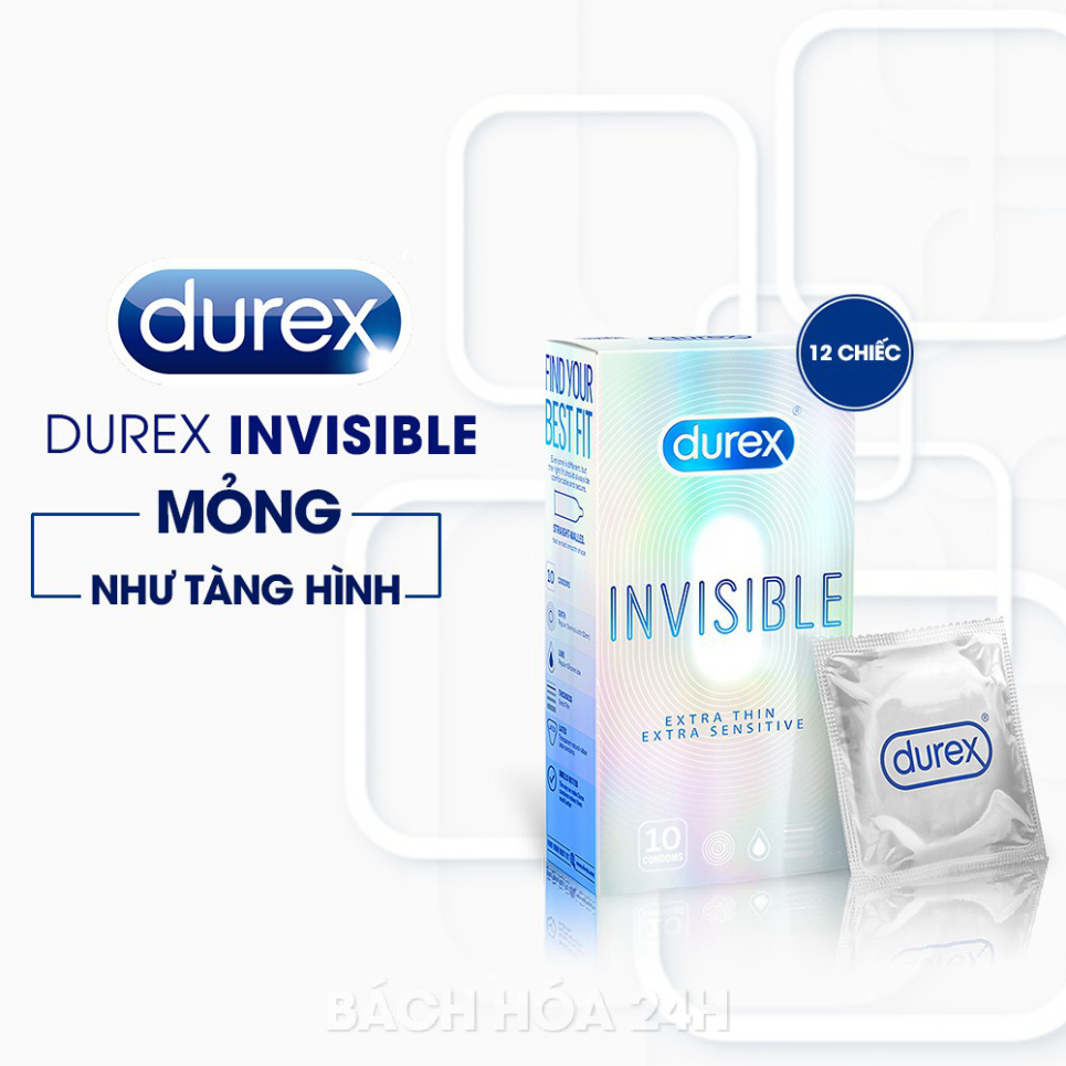 [Combo 2 Hộp] Bao Cao Su Durex Performa  và Durex Invisible Siêu Mỏng được nhiều Quý ông yêu thích.