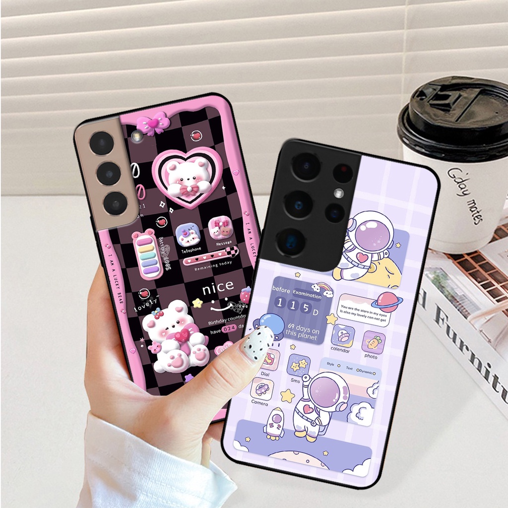 Ốp lưng Samsung S21 - S21 FE - S21 Plus - S21+ / S21 Ultra hình gấu, vũ trụ ngân hà chibi. ốp chống sốc bền đẹp