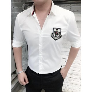 Áo sơ mi nam thêu logo lụa cao cấp xịn 00