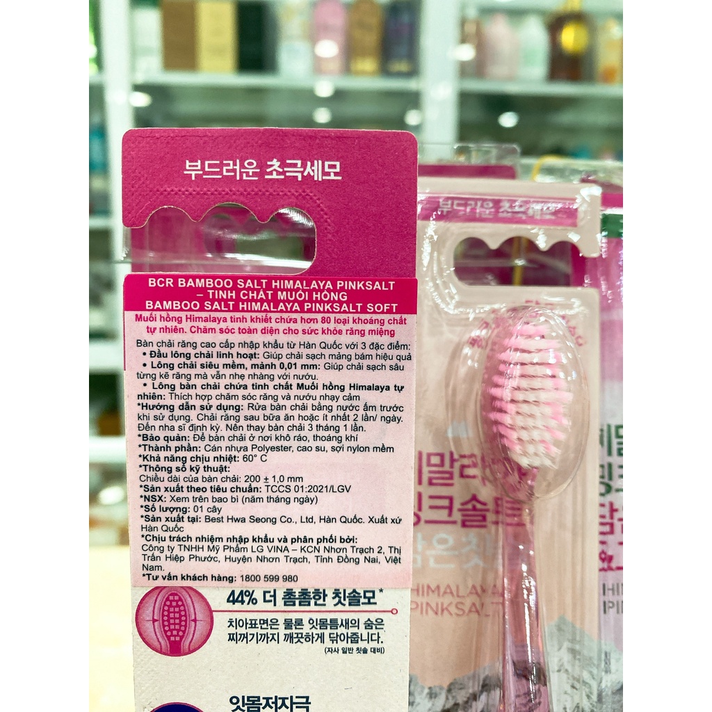 Bàn Chải Đánh Răng Bamboo Salt Muối hồng Himalaya Mouth Soft Lông Tơ Mềm Mại