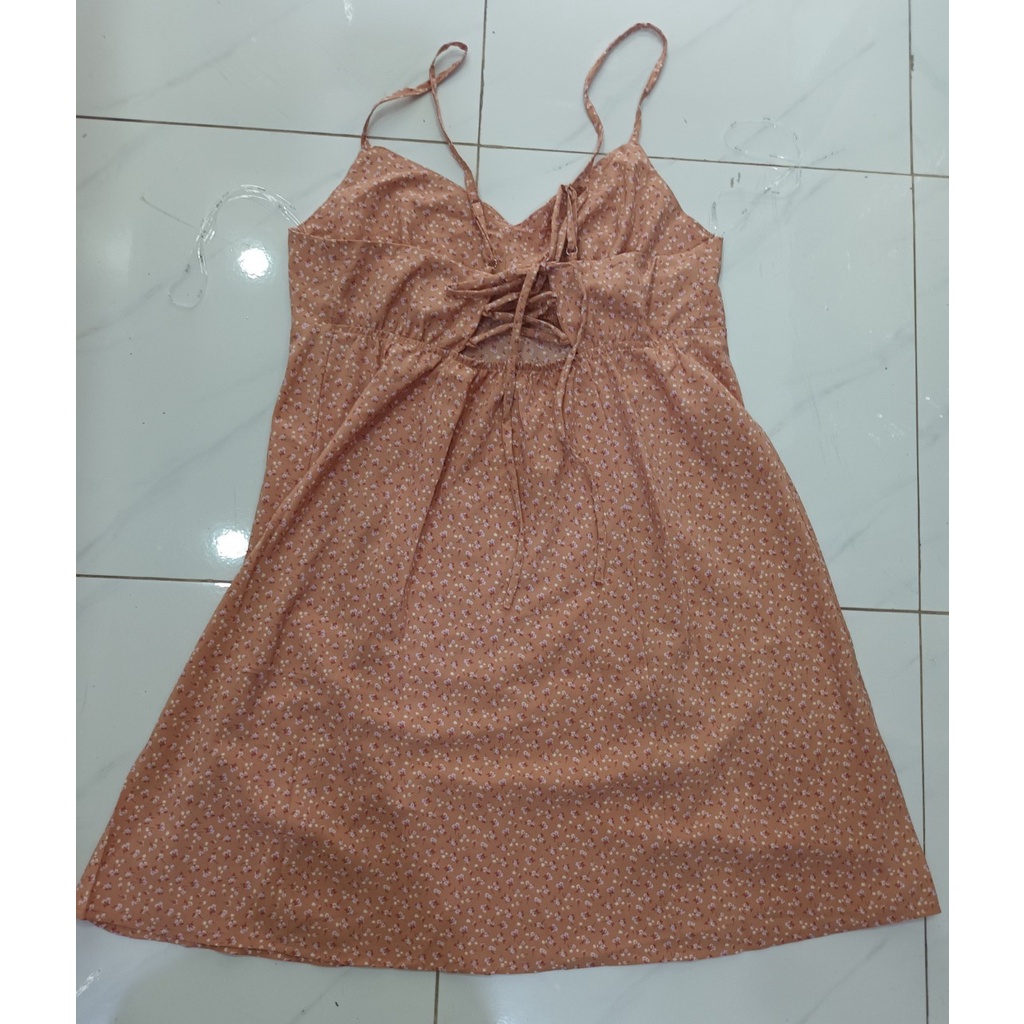 BIGSIZE Đầm lụa hai dây hoa nhí