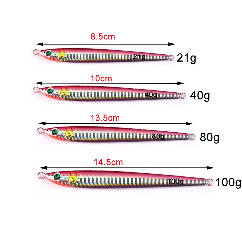 1 Mồi Câu Cá Giả Bằng Chì 21g / 40g / 80g / 100g Nhiều Màu Sắc