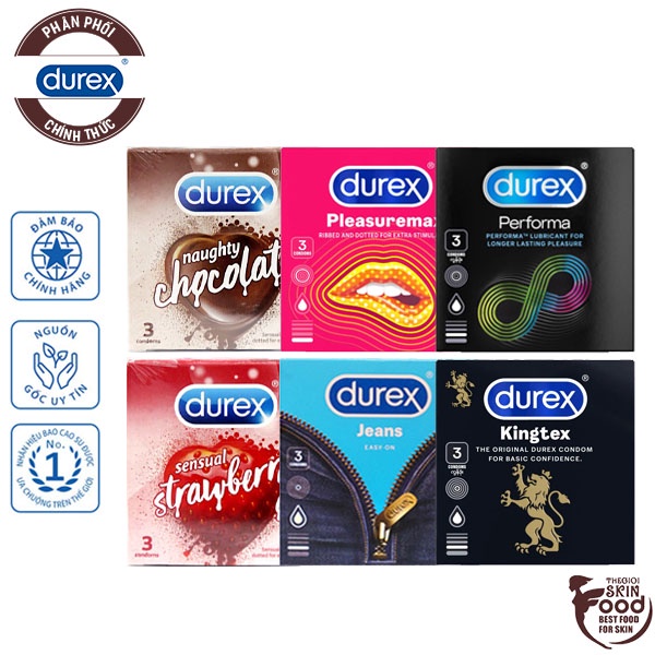 Bao Cao Su Siêu Mỏng Cao Cấp Durex - Hộp 3 Cái [che tên sản phẩm khi giao hàng]