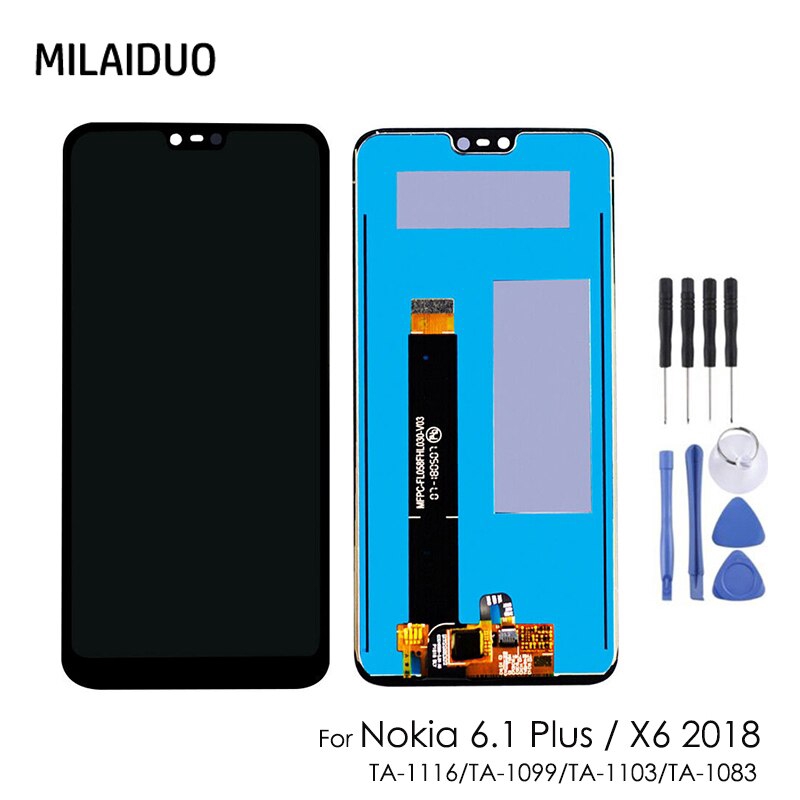 Màn Hình Lcd Cảm Ứng Cho Nokia 6.1 Plus / X6 2018 Ta-1116 Ta-1099 Ta-1103 Ta-1083 5.8 "