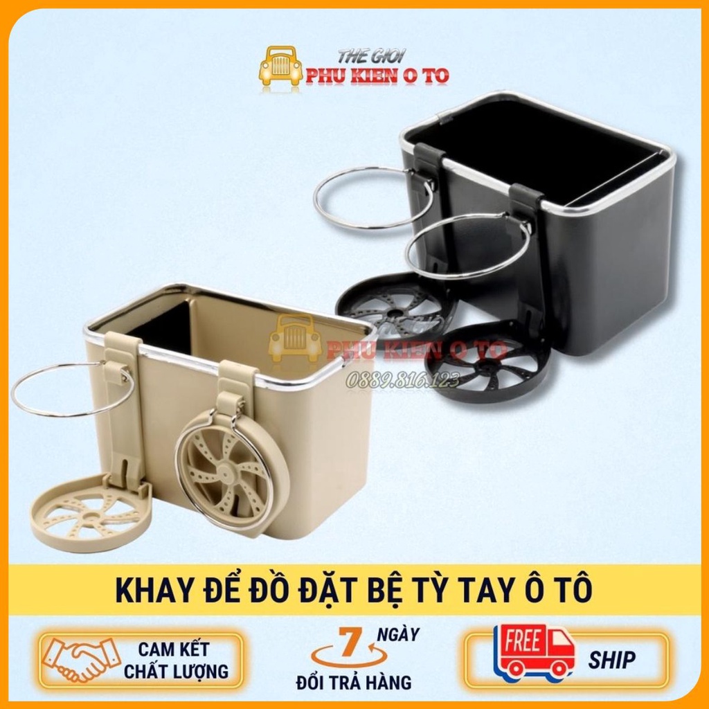 Khay Để Đồ Đặt Bệ Tỳ Tay Trên Ô Tô Xe Hơi Đa Năng Tiện Dụng