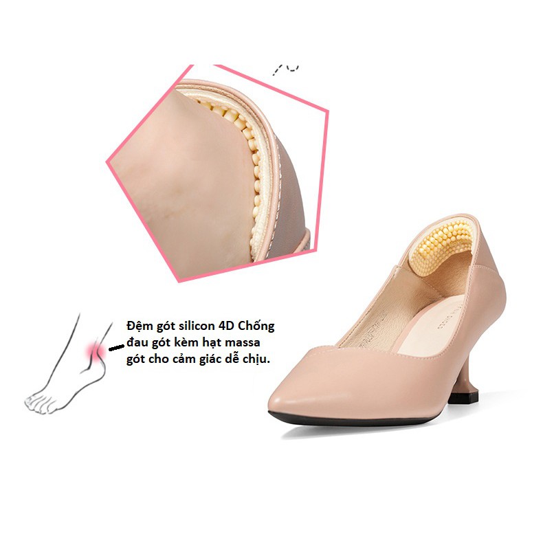 Miếng lót gót giày chống trơn trượt đau gót chân 4D silicon PK13