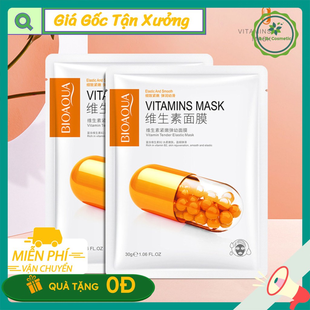 Mặt Nạ Viên  Vitamins Mask - Trắng Mịn, Dưỡng Ẩm, Căng Mướt  Bioaqua Nội Địa Trung
