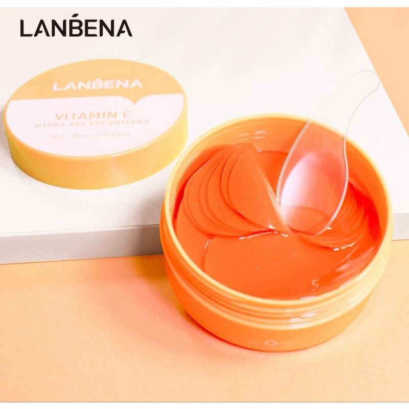 Mặt nạ mắt LANBENA Hygra gel chưa vitamin c và colagen giúp làm dưỡng ẩm làm sáng quầng thâm và ngăn ngừa nếp nhăn 60cái