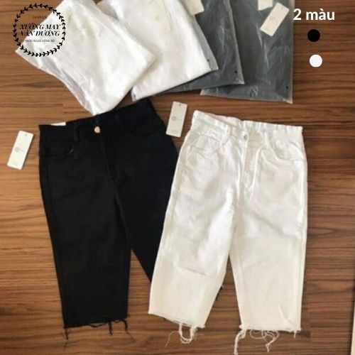 Quần ngố bò giấy 1 cúc Rách Gối - quần short bò jean skinny