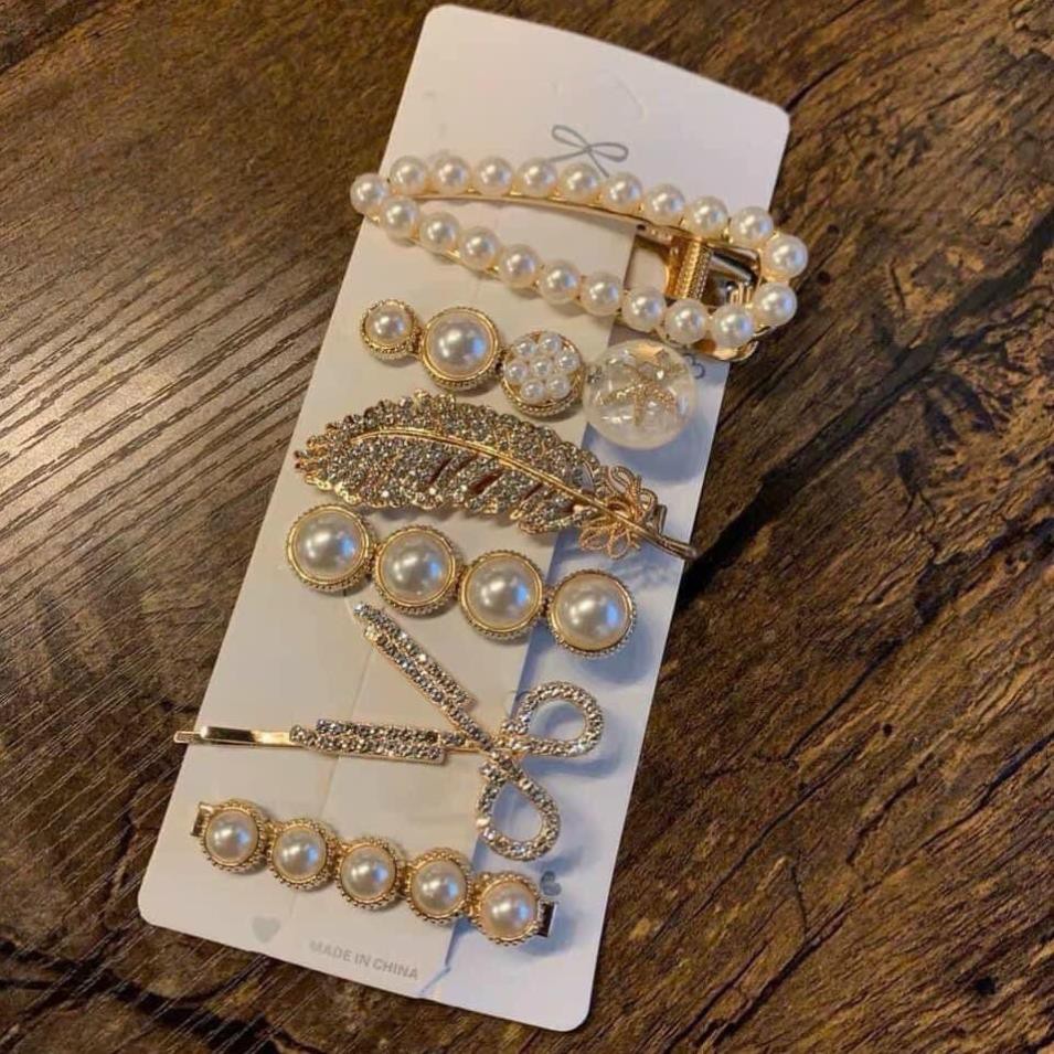 Set 5 kẹp tóc Hàn Quốc siêu xinh đính đá sang chảnh