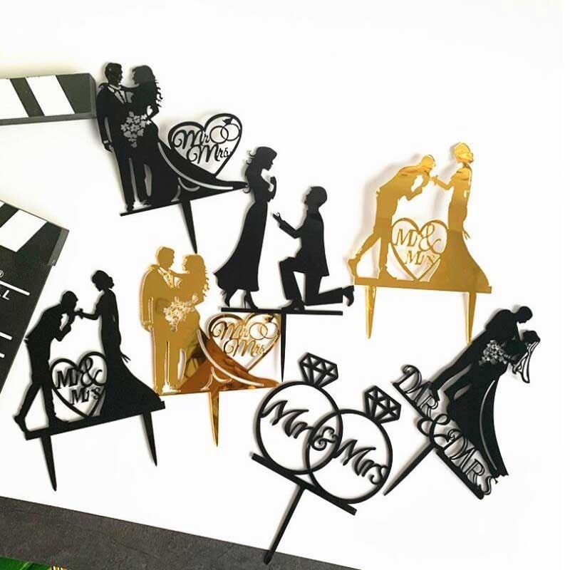 Phụ Kiện Thẻ Trang Trí Bánh Kem Bằng Acrylic In Chữ Love Day Dùng Cho Ngày Valentine / Đám Cưới / Ngày Lễ Tình Nhân